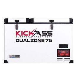 KickAss 75L Portable Camping Fridge/Freezer & Fridge Slide Table Combo